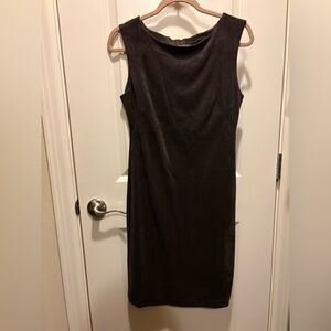 Banana Republic Vegan Suede Chocolate Brown Sleeveless Midi Dress. Never worn.